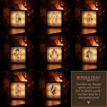 Load image into Gallery viewer, Litha Stained Glass Desk Lamp - Wheel of the Year - Artisan & Boutique Home Decor - LIMITED QUANTITY