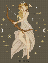 Load image into Gallery viewer, Goddess Cross Stitch Pattern Pack Digital Download File - Artemis Hecate Nyx - Personal Use Only!