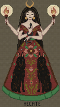 Load image into Gallery viewer, Goddess Cross Stitch Pattern Pack Digital Download File - Artemis Hecate Nyx - Personal Use Only!