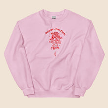 Load image into Gallery viewer, Swords before Lords Unisex Sweatshirt in Red Outline