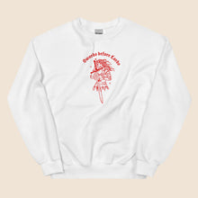 Load image into Gallery viewer, Swords before Lords Unisex Sweatshirt in Red Outline