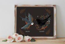 Load image into Gallery viewer, Swallow and Blackbird Art Print