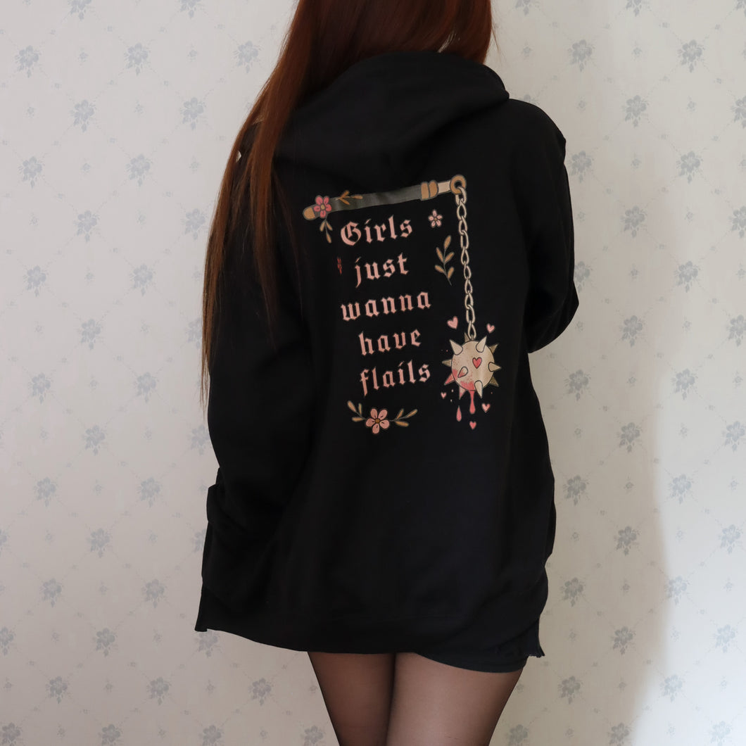 Girls Just Wanna Have Flails Zipper Hoodie