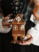 Load image into Gallery viewer, Hut of Baba Yaga - Ceramic Candle &amp; Incense Holder
