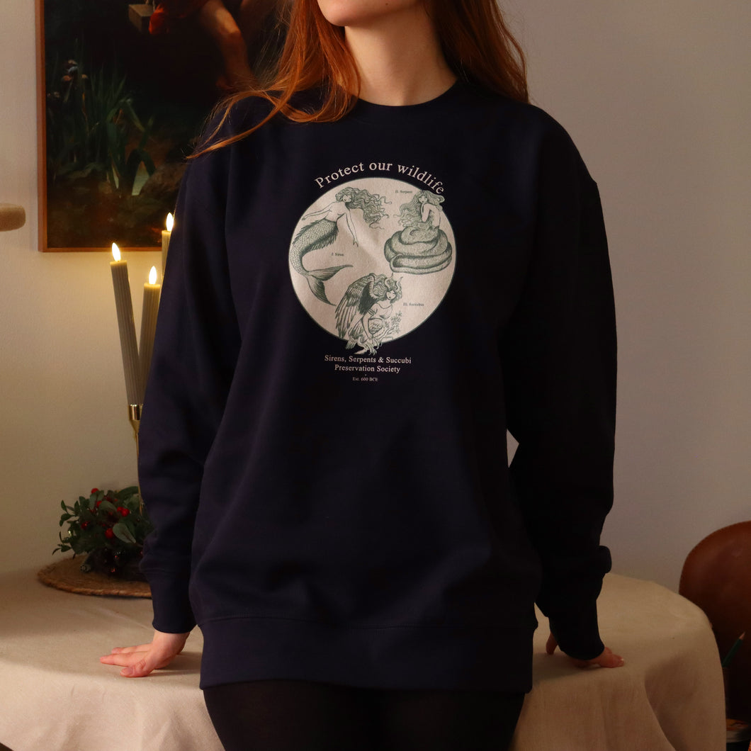 Sirens, Serpents & Succubi Preservation Society - Protect our Wildlife Unisex Sweatshirt