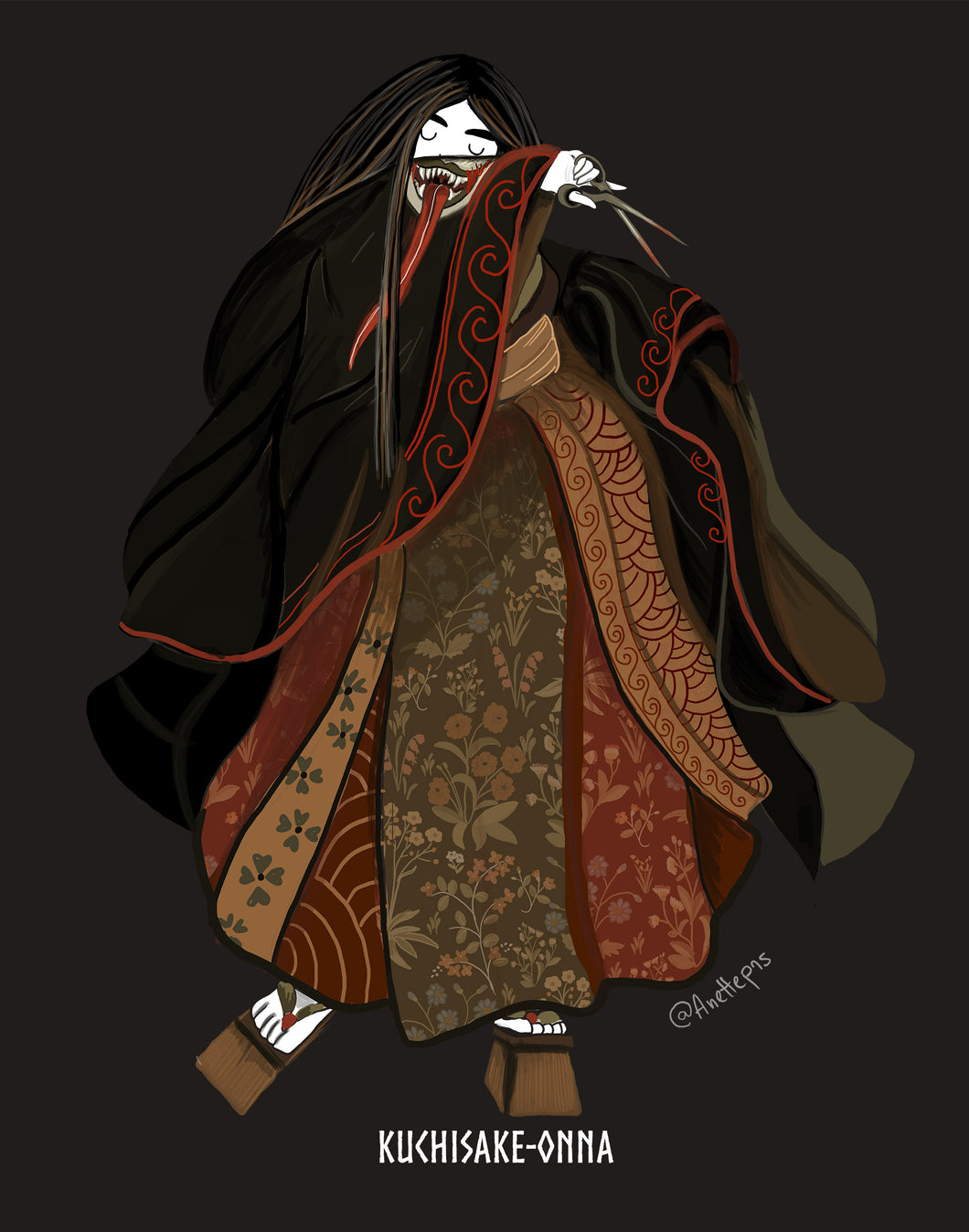 Kuchisake-onna Digital Print