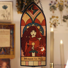 Load image into Gallery viewer, Morgan Le Fay - Stained Glass Hangable Home Decor
