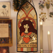 Load image into Gallery viewer, Our Lady of Sorrows - Stained Glass Hangable Home Decor
