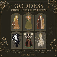 Load image into Gallery viewer, Triple Goddess Cross-Stitch Package
