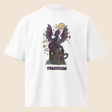 Load image into Gallery viewer, Feminism Dragon Oversized Organic Cotton T-Shirt
