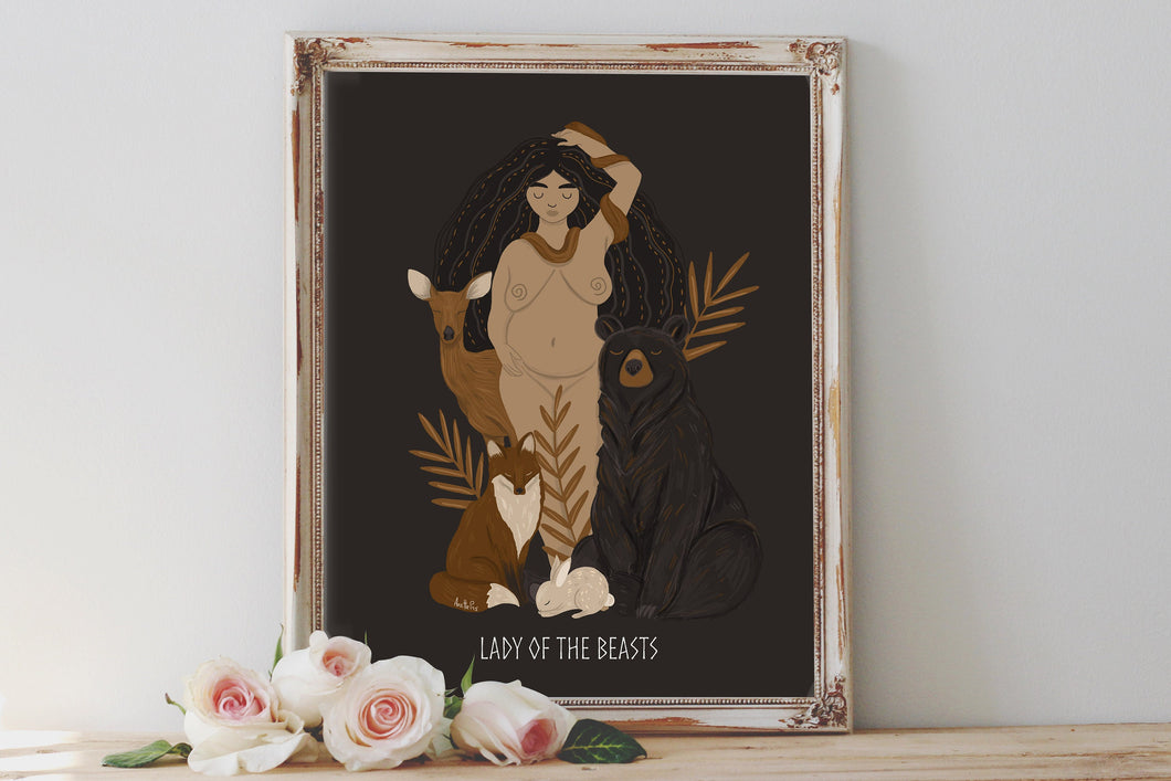 Lady of the Beasts Art Prints